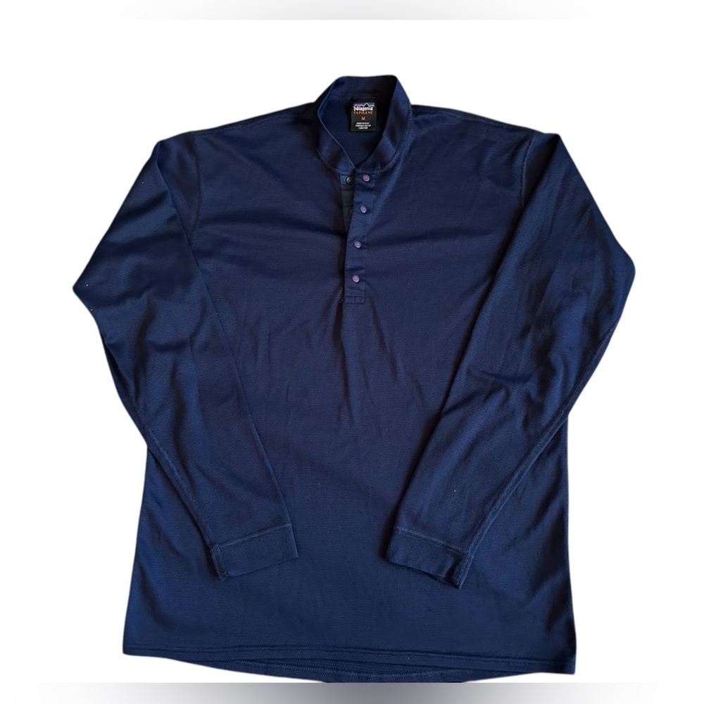 Patagonia Men's Fitted Long Sleeve Base Layer Blue size Medium